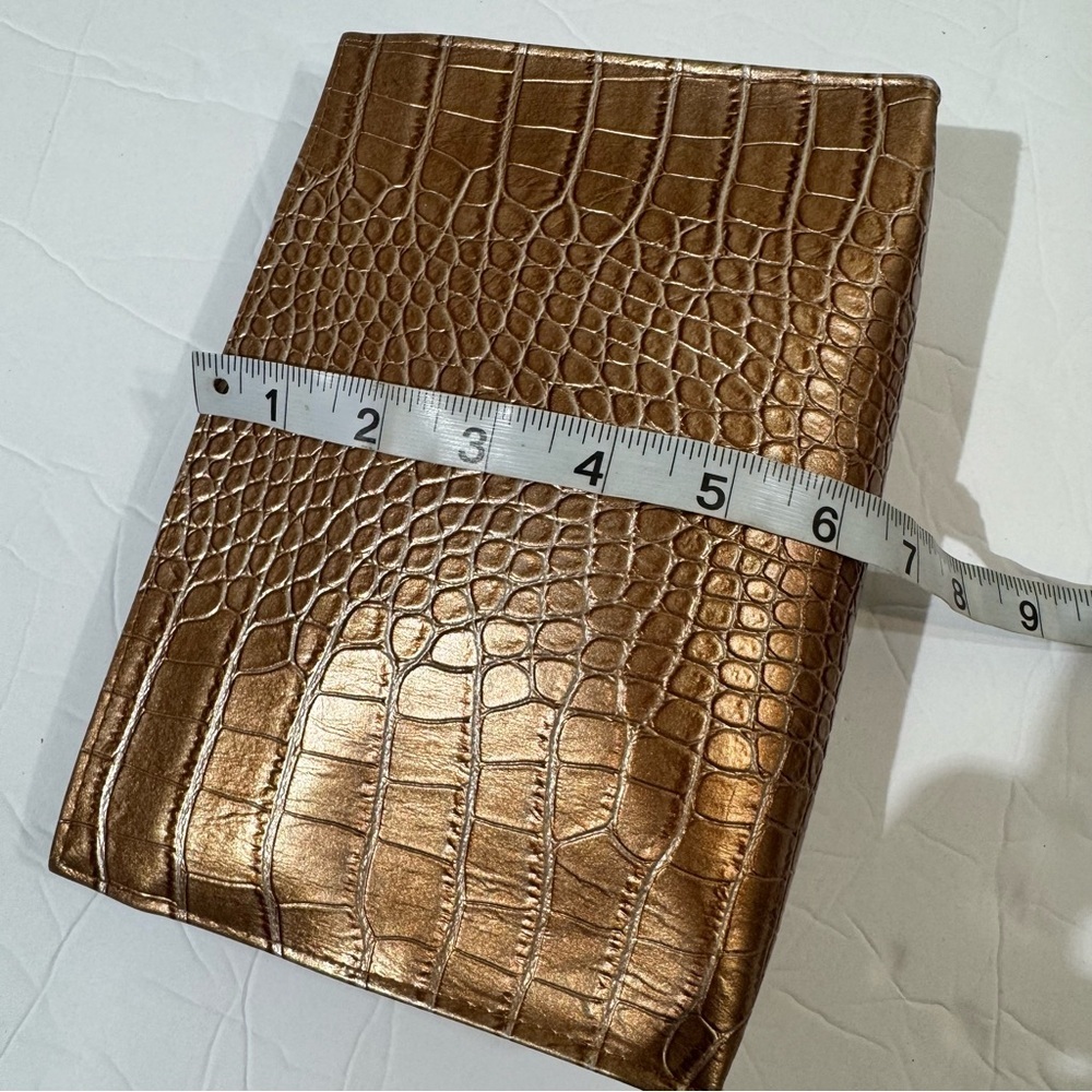 Crocodile Embossed Bronze Makeup/Toiletries Bag - Picture 3 of 5